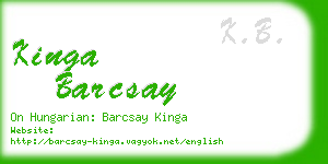 kinga barcsay business card